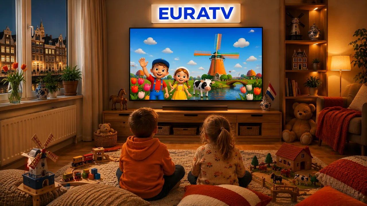 Kinderen kijken Nederlandse tekenfilms op tv, veilig kinderprogramma via IPTV abonnement