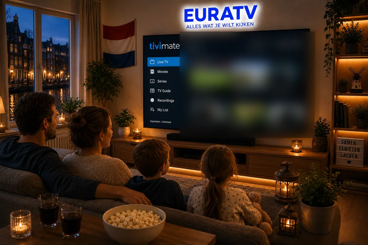 TiviMate app met live tv gids op groot scherm via IPTV Nederland